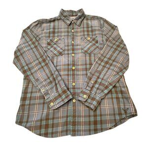 American Eagle Outfitters Mens Plaid Button-Up Shirt L/G Athletic Fit Blue/Multi